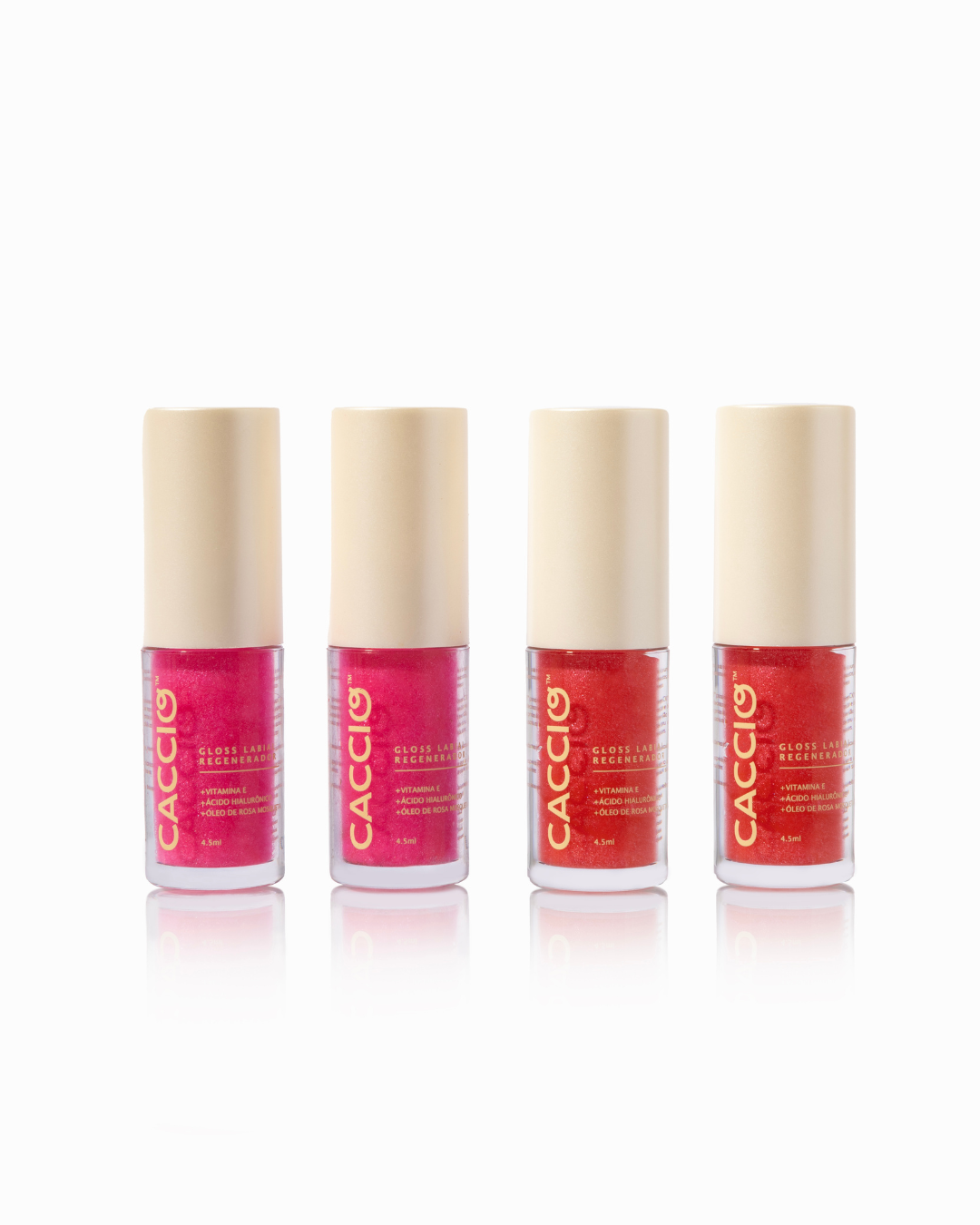 Encanto Tropical – Kit com 4 Gloss Labiais (2 Rosas e 2 Corais )