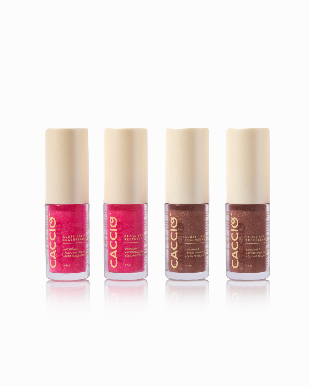 Harmonia Suave – Kit com 4 Gloss Labiais (2 Nudes e 2 Rosas)